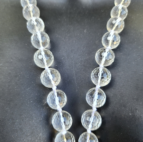 Vintage large glass faceted beaded - Picture 4 of 4